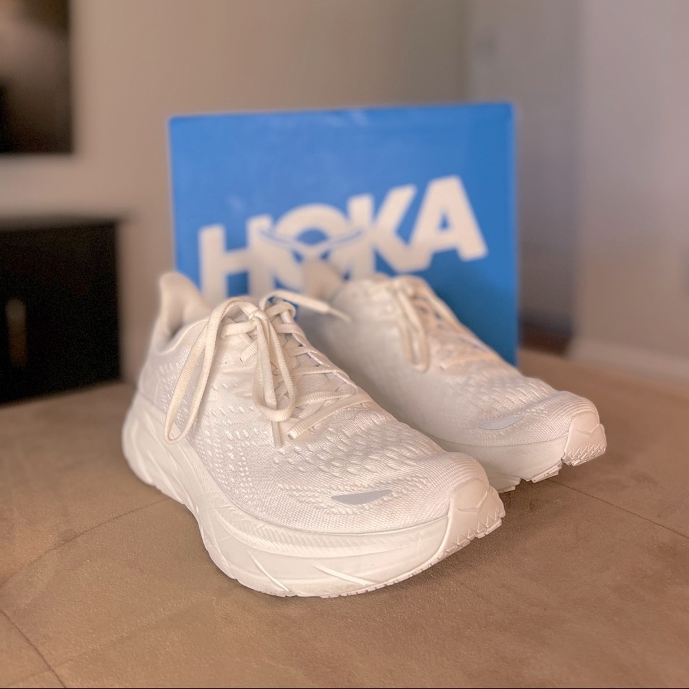 Hoka Clifton 8 | White, Size 8.5 Womens